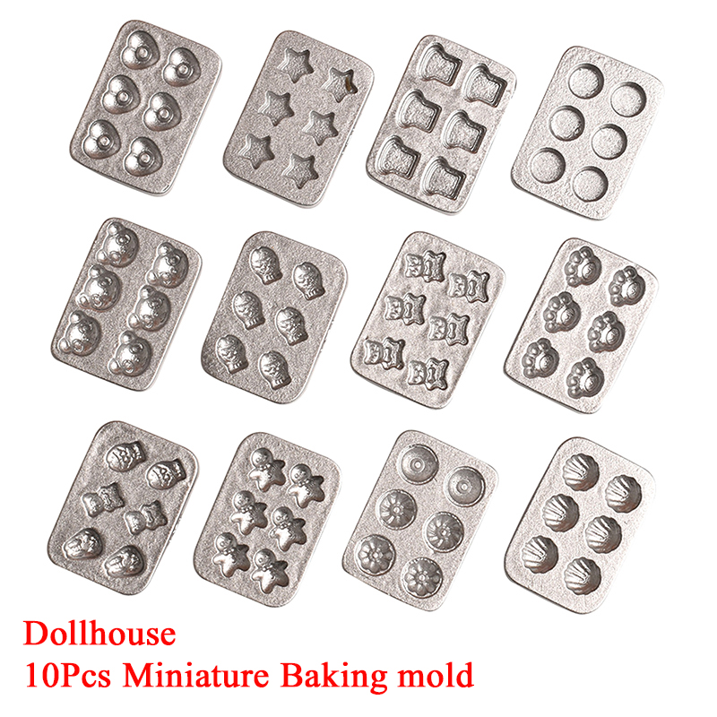 10 قطعة بيت الدمية مصغرة كعكة  - مراجعة Silicone Mold Tray وسعره
